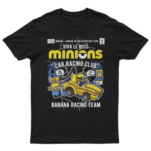 T-Shirt Minions Banana Racing Car