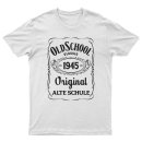 T-Shirt Oldschool Geburtstag weiß 1945-1970