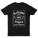 T-Shirt Oldschool Geburtstag schwarz 1971-1990
